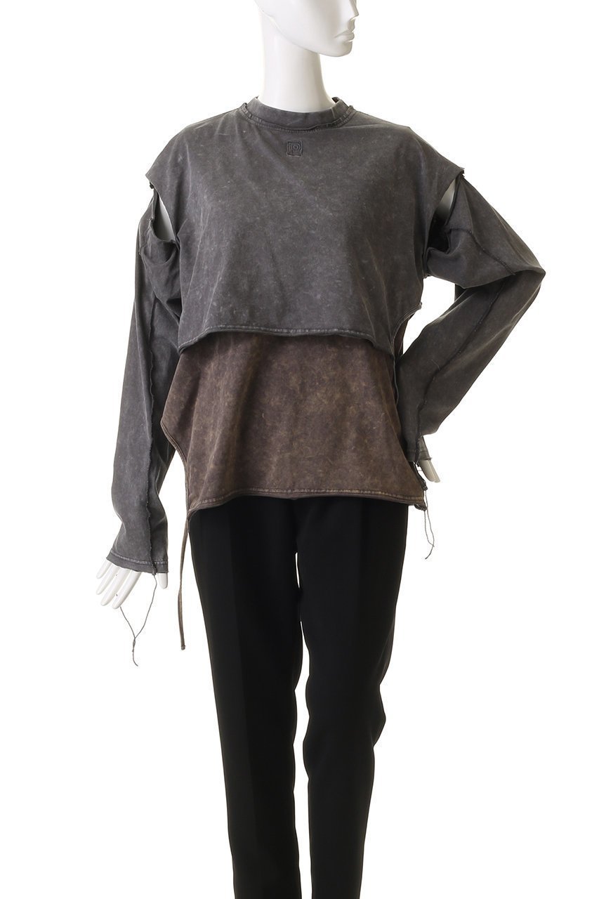 【プランク プロジェクト/PRANK PROJECT】のレイヤードロングスリーブTEE / Layered Long Sleeve Tee 人気、トレンドファッション・服の通販 founy(ファニー) 　ファッション　Fashion　レディースファッション　WOMEN　トップス・カットソー　Tops/Tshirt　シャツ/ブラウス　Shirts/Blouses　ロング / Tシャツ　T-Shirts　カットソー　Cut and Sewn　おすすめ　Recommend　カットソー　Cut And Sew　スリーブ　Sleeve　ノースリーブ　No Sleeve　ブリーチ　Bleach　ロング　Long　ワイド　Wide　other-2|ID: prp329100004335085 ipo3291000000031360099