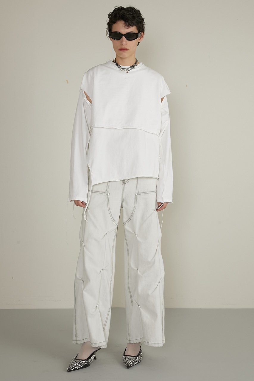 【プランク プロジェクト/PRANK PROJECT】のレイヤードロングスリーブTEE / Layered Long Sleeve Tee 人気、トレンドファッション・服の通販 founy(ファニー) 　ファッション　Fashion　レディースファッション　WOMEN　トップス・カットソー　Tops/Tshirt　シャツ/ブラウス　Shirts/Blouses　ロング / Tシャツ　T-Shirts　カットソー　Cut and Sewn　おすすめ　Recommend　カットソー　Cut And Sew　スリーブ　Sleeve　ノースリーブ　No Sleeve　ブリーチ　Bleach　ロング　Long　ワイド　Wide　other-7|ID: prp329100004335085 ipo3291000000031360106
