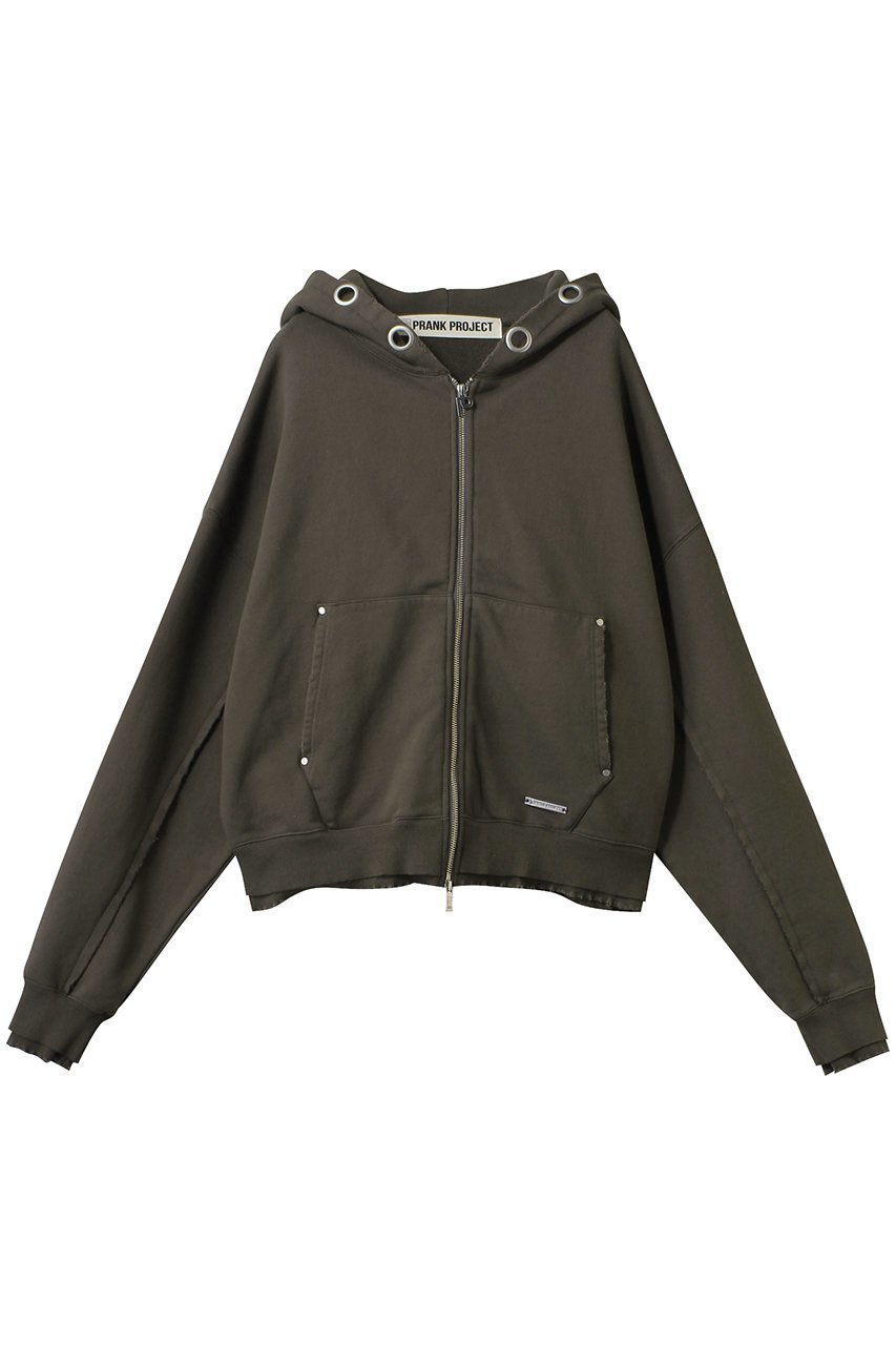 【プランク プロジェクト/PRANK PROJECT】のアイレットフーディパーカー / Eyelet Hoodie 人気、トレンドファッション・服の通販 founy(ファニー) 　ファッション　Fashion　レディースファッション　Fashion for Women　トップス・カットソー　Cut & Sew Tops　シャツ・ブラウス・オフィスカジュアル　Elegant Blouses & Button-Ups　レディースパーカー・カジュアルフーディー　Casual Hoodies & Sweatshirts　ロングTシャツ・Tシャツ　Longline T-Shirts & Tees　スウェット・クルーネックトップス　Sweatshirts & Crewnecks / Relaxed Fit Sweat Tops　カットソー・ベーシックTシャツ　Cut-and-Sewn Tops / Stretch Tees & Basics　アイレット　Eyelet Lace　ヴィンテージ　Vintage Style　クラッシュ　Distressed, Crashed Style　シアー　Sheer, See-Through　ダブル　Double, Double-Breasted　ボトム　Bottoms, Lower Wear　ポケット　Pocket, Pocket Detail　おすすめ　Recommended / Our Picks　 other-1|ID: prp329100004335086 ipo3291000000032874107