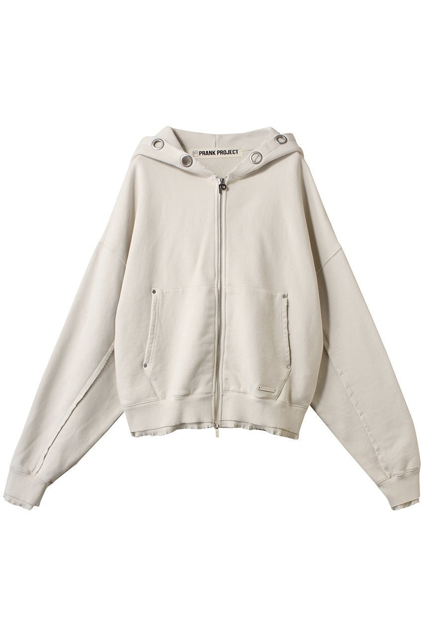 【プランク プロジェクト/PRANK PROJECT】のアイレットフーディパーカー / Eyelet Hoodie インテリア・キッズ・メンズ・レディースファッション・服の通販 founy(ファニー) 　ファッション　Fashion　レディースファッション　Fashion for Women　トップス・カットソー　Cut & Sew Tops　シャツ・ブラウス・オフィスカジュアル　Elegant Blouses & Button-Ups　レディースパーカー・カジュアルフーディー　Casual Hoodies & Sweatshirts　ロングTシャツ・Tシャツ　Longline T-Shirts & Tees　スウェット・クルーネックトップス　Sweatshirts & Crewnecks / Relaxed Fit Sweat Tops　カットソー・ベーシックTシャツ　Cut-and-Sewn Tops / Stretch Tees & Basics　アイレット　Eyelet Lace　ヴィンテージ　Vintage Style　クラッシュ　Distressed, Crashed Style　シアー　Sheer, See-Through　ダブル　Double, Double-Breasted　ボトム　Bottoms, Lower Wear　ポケット　Pocket, Pocket Detail　おすすめ　Recommended / Our Picks　WHT(ホワイト)|ID: prp329100004335086 ipo3291000000032874122