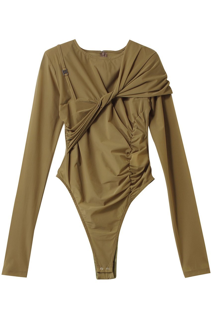 【プランク プロジェクト/PRANK PROJECT】のアシンメトリーツイストボディスーツ / Asymmetric Twist Bodysuit インテリア・キッズ・メンズ・レディースファッション・服の通販 founy(ファニー) 　ファッション　Fashion　レディースファッション　Fashion for Women　トップス・カットソー　Cut & Sew Tops　シャツ・ブラウス・オフィスカジュアル　Elegant Blouses & Button-Ups　ロングTシャツ・Tシャツ　Longline T-Shirts & Tees　カットソー・ベーシックTシャツ　Cut-and-Sewn Tops / Stretch Tees & Basics　スポーティ　Sporty, Casual Athletic　スリーブ　Sleeve, Long Sleeve / Short Sleeve　スーツ　Suit, Formalwear　フロント　Front, Front Design　ボトム　Bottoms, Lower Wear　ロング　Long, Long-Length　CML(キャメル)|ID: prp329100004335087 ipo3291000000034421217