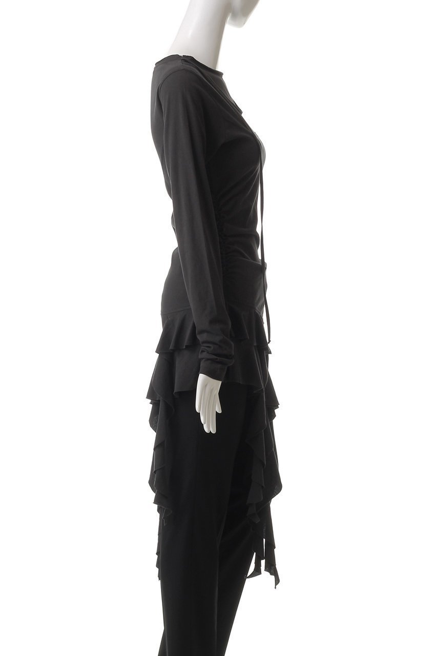 【プランク プロジェクト/PRANK PROJECT】のラッフルヘムアシメトップ / Ruffle Hem Asymmetric Top 人気、トレンドファッション・服の通販 founy(ファニー) 　ファッション　Fashion　レディースファッション　WOMEN　トップス・カットソー　Tops/Tshirt　シャツ/ブラウス　Shirts/Blouses　ロング / Tシャツ　T-Shirts　カットソー　Cut and Sewn　おすすめ　Recommend　アシンメトリー　Asymmetry　コンパクト　Compact　スリーブ　Sleeve　チュニック　Tunic　ツイル　Twill　デニム　Denim　パターン　Pattern　フロント　Front　ボトム　Bottom　ロング　Long　other-3|ID: prp329100004335088 ipo3291000000032000658