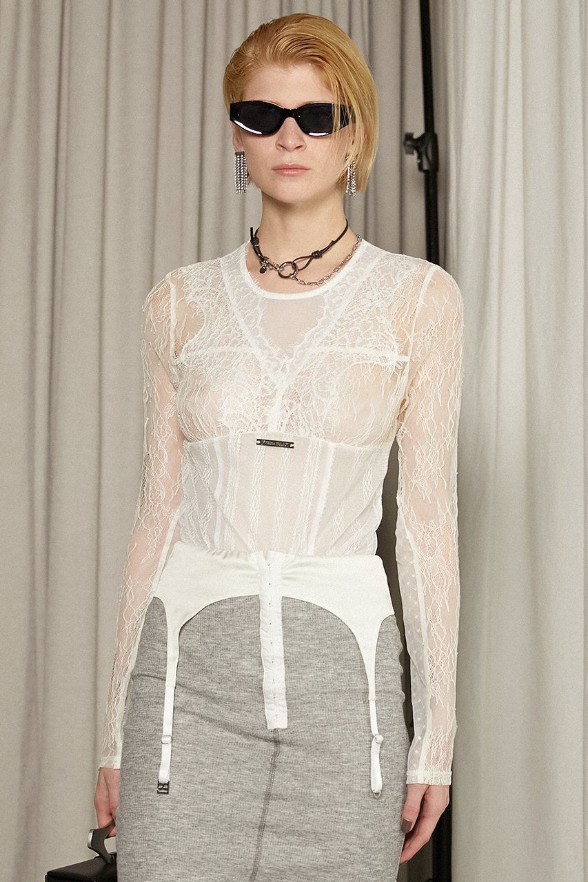 【プランク プロジェクト/PRANK PROJECT】のレースボディースーツ / Lace Bodysuit 人気、トレンドファッション・服の通販 founy(ファニー) ファッション Fashion レディースファッション Fashion for Women トップス・カットソー Cut & Sew Tops キャミソール&ノースリーブ Camisoles & Sleeveless Tops シャツ・ブラウス・オフィスカジュアル Elegant Blouses & Button-Ups ロングTシャツ・Tシャツ Longline T-Shirts & Tees カットソー・ベーシックTシャツ Cut-and-Sewn Tops / Stretch Tees & Basics インナー Innerwear キャミソール Camisole, Spaghetti Strap Top スポーティ Sporty, Casual Athletic スーツ Suit, Formalwear タンク Tank Top, Sleeveless Top レース Lace, Lace Fabric other-6|ID: prp329100004335090 ipo3291000000032880277