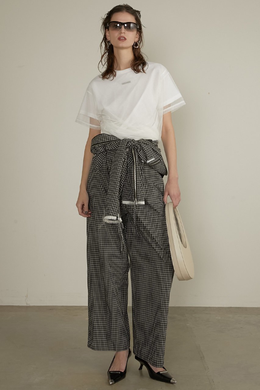 【プランク プロジェクト/PRANK PROJECT】のツイストレイヤードトップ / Twist Layered Top 人気、トレンドファッション・服の通販 founy(ファニー) 　ファッション　Fashion　レディースファッション　Fashion for Women　トップス・カットソー　Cut & Sew Tops　シャツ・ブラウス・オフィスカジュアル　Elegant Blouses & Button-Ups　ロングTシャツ・Tシャツ　Longline T-Shirts & Tees　カットソー・ベーシックTシャツ　Cut-and-Sewn Tops / Stretch Tees & Basics　インナー　Innerwear　カットソー　Cut and Sewn Top　コンパクト　Compact, Small Size　ショート　Short, Short Length　スリーブ　Sleeve, Long Sleeve / Short Sleeve　チュール　Tulip, Tulip Motif　ドレープ　Drape, Draping Fabric　再入荷　Restock / Back in Stock　other-7|ID: prp329100004335091 ipo3291000000032884987