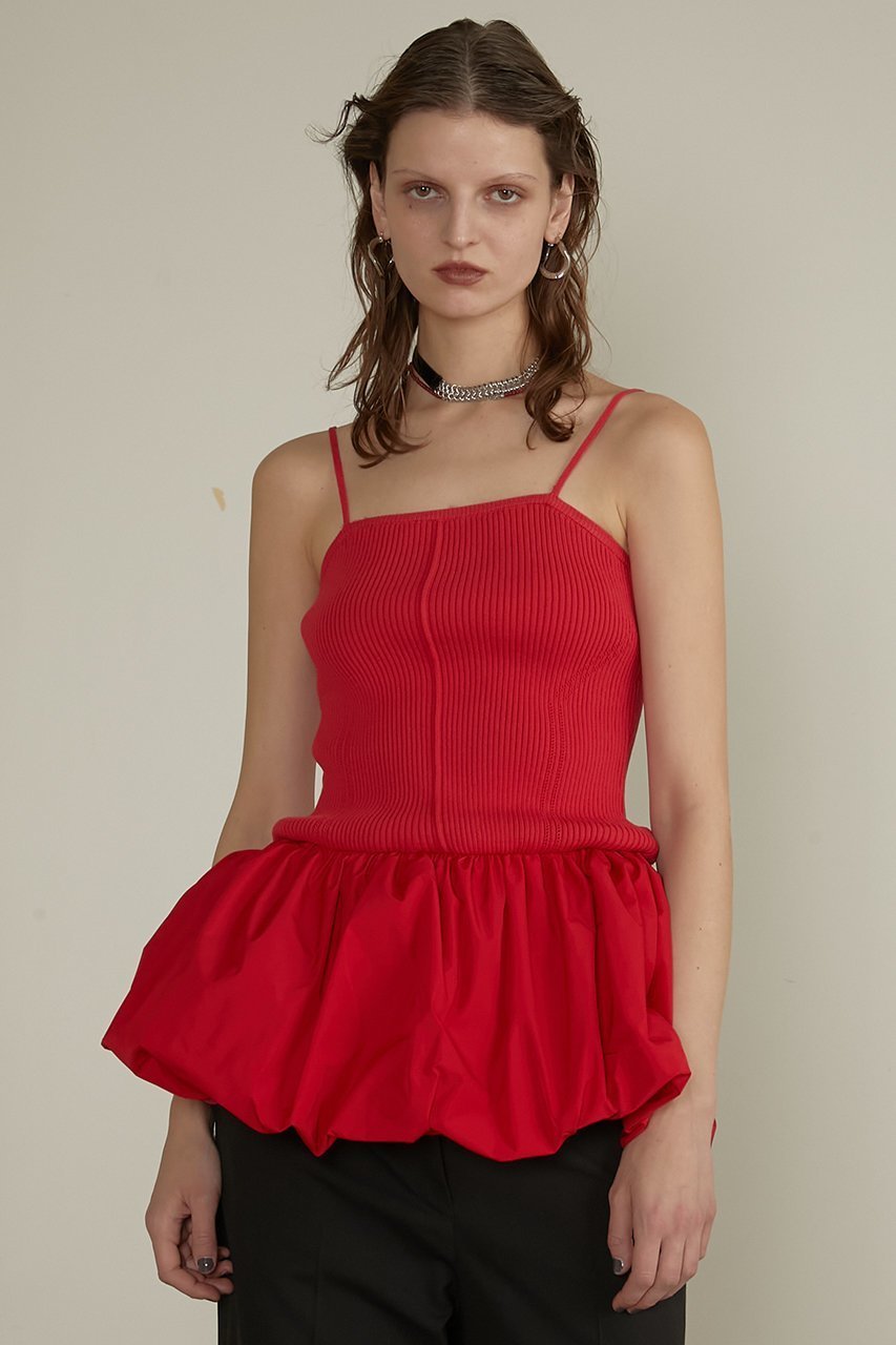 【プランク プロジェクト/PRANK PROJECT】のバルーンヘムニットキャミ / Balloon Hem Knit Cami 人気、トレンドファッション・服の通販 founy(ファニー) 　ファッション　Fashion　レディースファッション　WOMEN　トップス・カットソー　Tops/Tshirt　ニット　Knit Tops　キャミソール / ノースリーブ　No Sleeves　シャツ/ブラウス　Shirts/Blouses　ロング / Tシャツ　T-Shirts　カットソー　Cut and Sewn　おすすめ　Recommend　アイレット　Eyelet　カーゴパンツ　Cargo Pants　キャミソール　Camisole　スクエア　Square　ストレッチ　Stretch　スラックス　Slacks　タフタ　Taffeta　タンク　Tank　トレンド　Trend　ドッキング　Docking　バルーン　Balloon　other-7|ID: prp329100004335092 ipo3291000000031360192