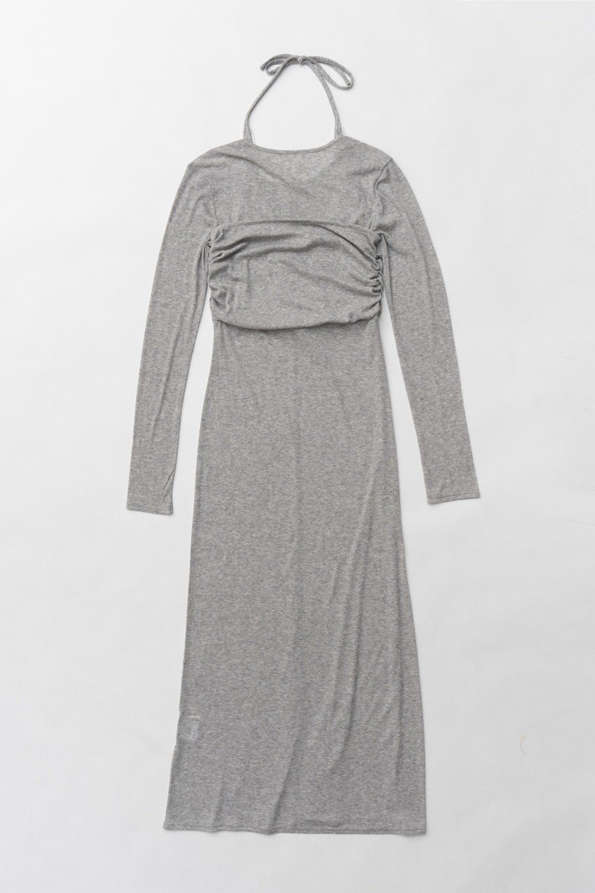 【プランク プロジェクト/PRANK PROJECT】のホルターレイヤードマキシドレス / Halter Layered Maxi Dress 人気、トレンドファッション・服の通販 founy(ファニー) 　ファッション　Fashion　レディースファッション　Fashion for Women　ワンピース　Dresses　フォーマル・パーティードレス・結婚式用ドレス　Elegant & Casual Dresses　チュニック　Tunic Tops & Dresses　マキシ丈ワンピース・ロングドレス　Maxi Dresses / Long One-Pieces　おすすめ　Recommended / Our Picks　キャミソール　Camisole, Spaghetti Strap Top　ジャケット　Jacket, Outerwear　チュニック　Tunic, Long Top　テレコ　Ribbed, Rib Stitch　ドッキング　Docking, Mixed Material　フォーマル　Formal, Dressy　ロング　Long, Long-Length　other-8|ID: prp329100004335097 ipo3291000000032881882