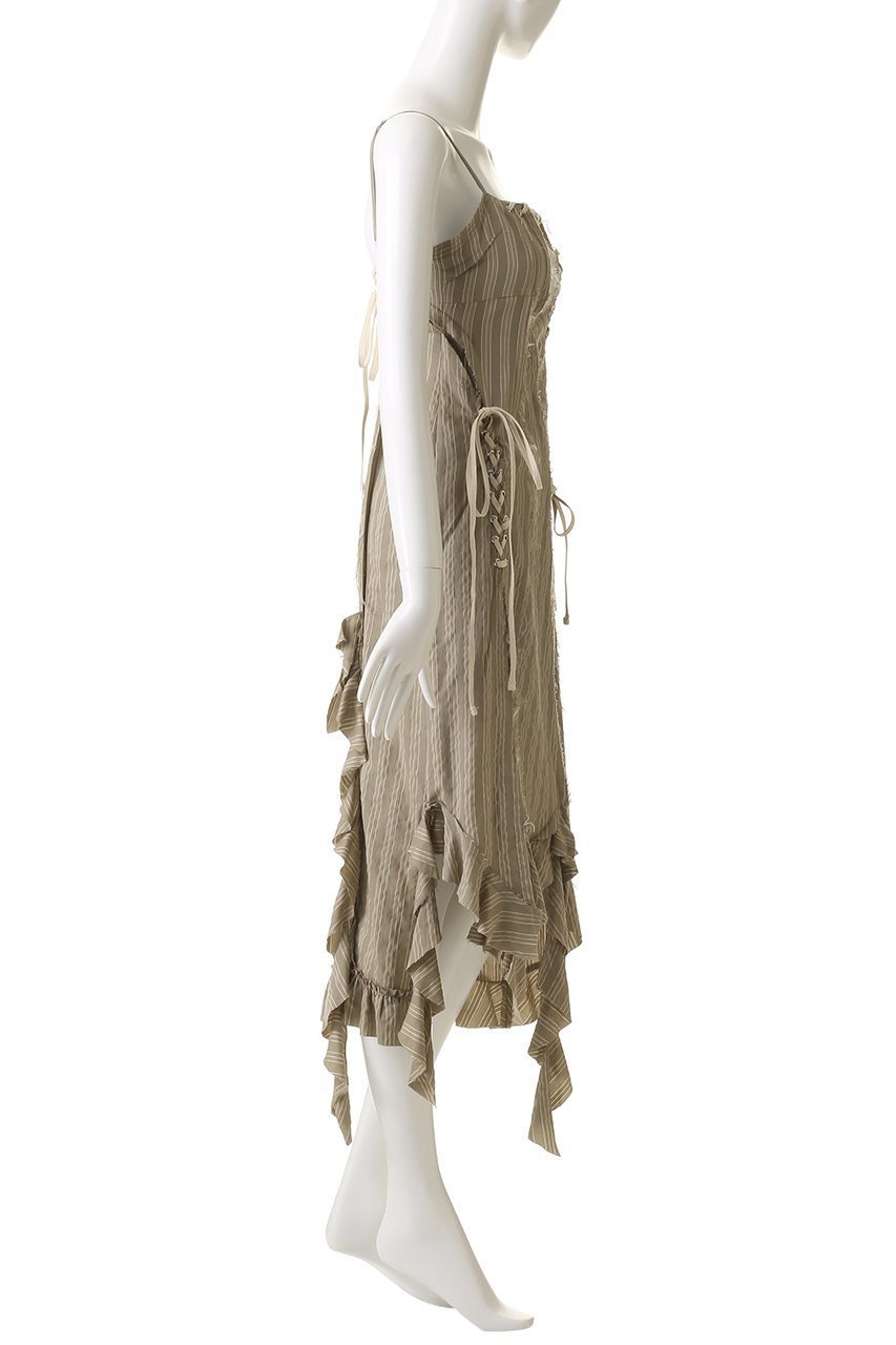 【プランク プロジェクト/PRANK PROJECT】のラッフルレースアップストライプワンピ / Ruffle Lace-Up Stripe Onepiece 人気、トレンドファッション・服の通販 founy(ファニー) 　ファッション　Fashion　レディースファッション　Fashion for Women　ワンピース　Dresses　チュニック　Tunic Tops & Dresses　おすすめ　Recommended / Our Picks　キャミワンピース　Cami Dress, Slip Dress　ストライプ　Stripe, Striped Pattern　チュニック　Tunic, Long Top　レース　Lace, Lace Fabric　ロング　Long, Long-Length　エレガント 上品　Elegant　other-3|ID: prp329100004335098 ipo3291000000032881267