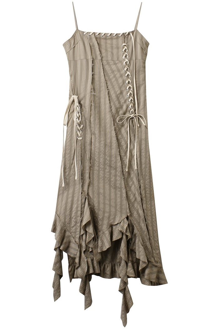 【プランク プロジェクト/PRANK PROJECT】のラッフルレースアップストライプワンピ / Ruffle Lace-Up Stripe Onepiece インテリア・キッズ・メンズ・レディースファッション・服の通販 founy(ファニー) https://founy.com/ ファッション Fashion レディースファッション Fashion for Women ワンピース Dresses チュニック Tunic Tops & Dresses おすすめ Recommended / Our Picks キャミワンピース Cami Dress, Slip Dress ストライプ Stripe, Striped Pattern チュニック Tunic, Long Top レース Lace, Lace Fabric ロング Long, Long-Length エレガント 上品 Elegant |ID: prp329100004335098 ipo3291000000035793137