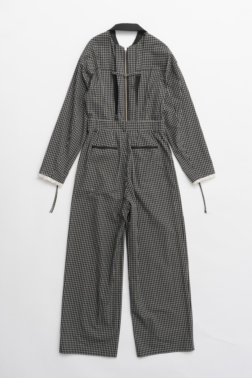 【プランク プロジェクト/PRANK PROJECT】のチェックオールインワン / Checked All In One 人気、トレンドファッション・服の通販 founy(ファニー) 　ファッション　Fashion　レディースファッション　Fashion for Women　パンツ　Pants & Trousers　エレガント 上品　Elegant　カッティング　Cutting Detail　サテン　Satin, Glossy Fabric　ダブル　Double, Double-Breasted　チェック　Check, Plaid, Tartan　リラックス　Relax, Relaxed Fit　夏　Summer　other-5|ID: prp329100004335099 ipo3291000000032914995