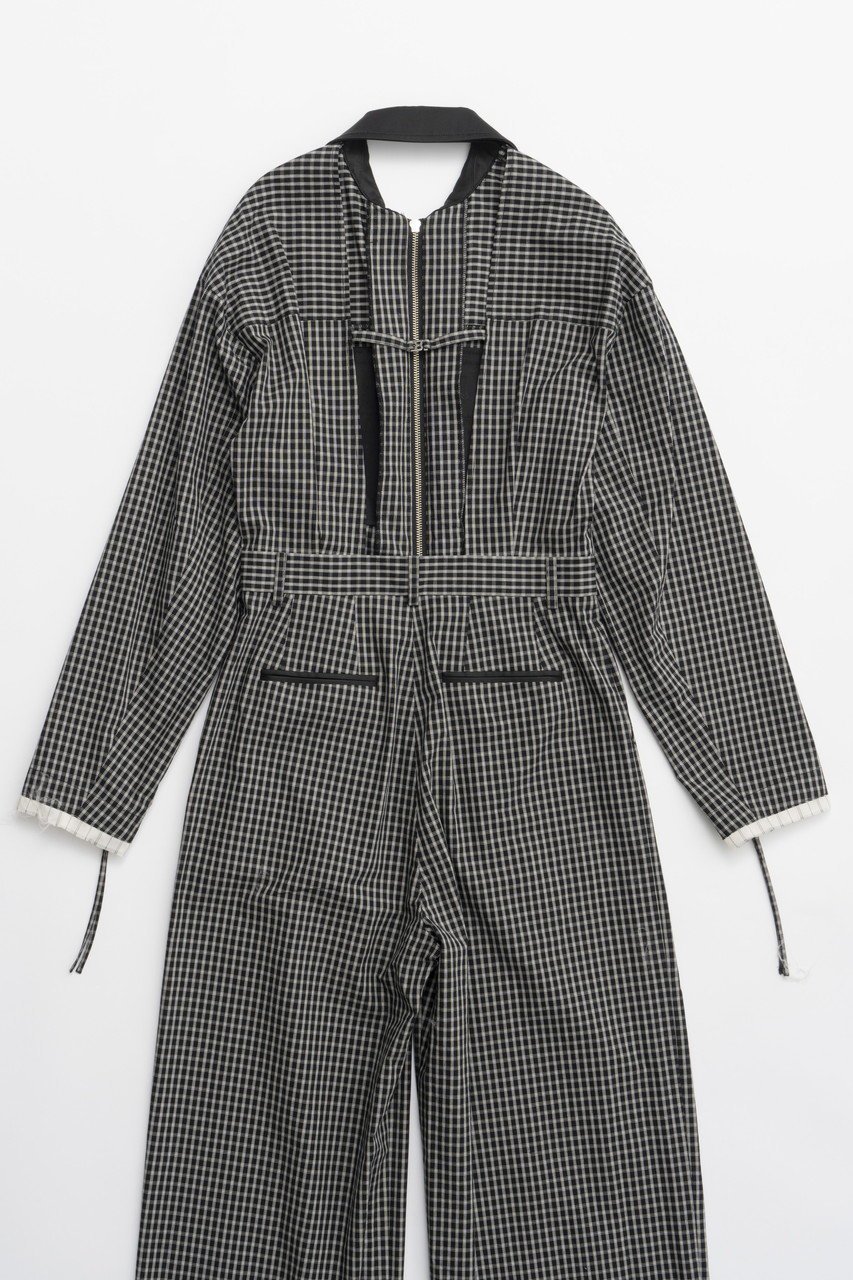 【プランク プロジェクト/PRANK PROJECT】のチェックオールインワン / Checked All In One 人気、トレンドファッション・服の通販 founy(ファニー) 　ファッション　Fashion　レディースファッション　Fashion for Women　パンツ　Pants & Trousers　エレガント 上品　Elegant　カッティング　Cutting Detail　サテン　Satin, Glossy Fabric　ダブル　Double, Double-Breasted　チェック　Check, Plaid, Tartan　リラックス　Relax, Relaxed Fit　夏　Summer　other-6|ID: prp329100004335099 ipo3291000000032915004