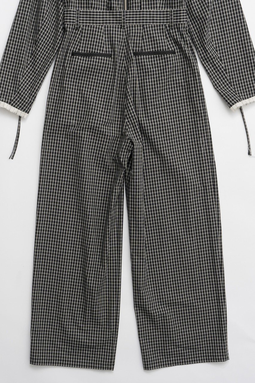 【プランク プロジェクト/PRANK PROJECT】のチェックオールインワン / Checked All In One 人気、トレンドファッション・服の通販 founy(ファニー) 　ファッション　Fashion　レディースファッション　Fashion for Women　パンツ　Pants & Trousers　エレガント 上品　Elegant　カッティング　Cutting Detail　サテン　Satin, Glossy Fabric　ダブル　Double, Double-Breasted　チェック　Check, Plaid, Tartan　リラックス　Relax, Relaxed Fit　夏　Summer　other-7|ID: prp329100004335099 ipo3291000000032915014
