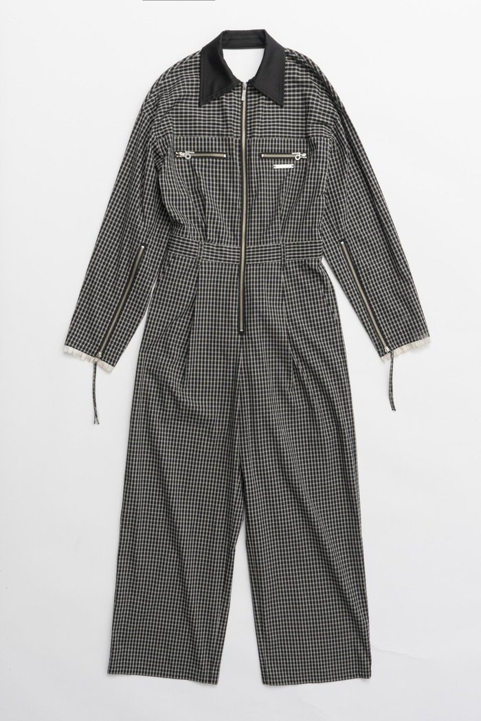 【プランク プロジェクト/PRANK PROJECT】のチェックオールインワン / Checked All In One インテリア・キッズ・メンズ・レディースファッション・服の通販 founy(ファニー) https://founy.com/ ファッション Fashion レディースファッション Fashion for Women パンツ Pants & Trousers エレガント 上品 Elegant カッティング Cutting Detail サテン Satin, Glossy Fabric ダブル Double, Double-Breasted チェック Check, Plaid, Tartan リラックス Relax, Relaxed Fit 夏 Summer |ID: prp329100004335099 ipo3291000000035068909