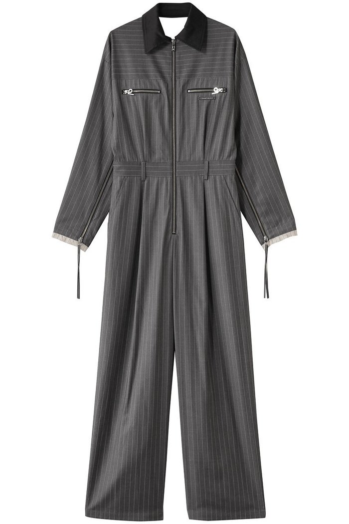 【プランク プロジェクト/PRANK PROJECT】のルーズストライプオールインワン / Loose Stripe All In One インテリア・キッズ・メンズ・レディースファッション・服の通販 founy(ファニー) https://founy.com/ ファッション Fashion レディースファッション Fashion for Women パンツ Pants & Trousers エレガント 上品 Elegant カッティング Cutting Detail サテン Satin, Glossy Fabric ダブル Double, Double-Breasted リラックス Relax, Relaxed Fit 夏 Summer |ID: prp329100004335101 ipo3291000000032944183