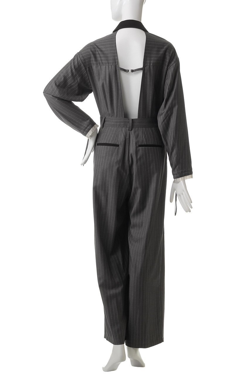 【プランク プロジェクト/PRANK PROJECT】のルーズストライプオールインワン / Loose Stripe All In One 人気、トレンドファッション・服の通販 founy(ファニー) 　ファッション　Fashion　レディースファッション　Fashion for Women　パンツ　Pants & Trousers　エレガント 上品　Elegant　カッティング　Cutting Detail　サテン　Satin, Glossy Fabric　ダブル　Double, Double-Breasted　リラックス　Relax, Relaxed Fit　夏　Summer　other-4|ID: prp329100004335101 ipo3291000000035055587