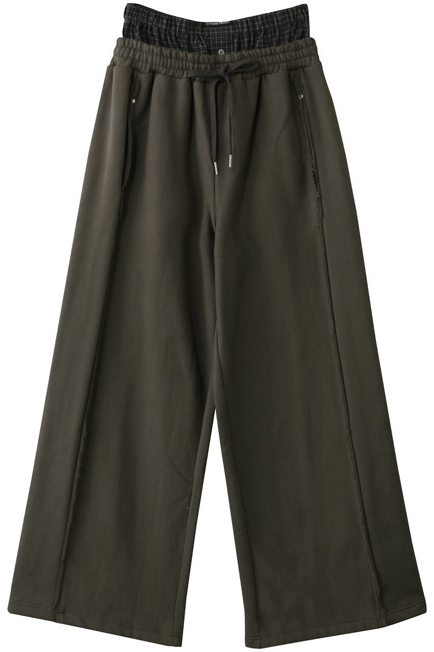 【プランク プロジェクト/PRANK PROJECT】のボクサーレイヤードスウェットパンツ / Boxer Layered Sweatpants インテリア・キッズ・メンズ・レディースファッション・服の通販 founy(ファニー) 　ファッション　Fashion　レディースファッション　Fashion for Women　パンツ　Pants & Trousers　おすすめ　Recommended / Our Picks　クロップド　Cropped, Short Length　チェック　Check, Plaid, Tartan　ドローストリング　Drawstring, Pull Cord　バランス　Balance, Style Balance　フロント　Front, Front Design　メンズ　Men's, Menswear　リラックス　Relax, Relaxed Fit　レーシー　Lacy, Lace-Like　ワイド　Wide, Wide Fit　C.GRY(チャコールグレー)|ID: prp329100004335107 ipo3291000000032919322