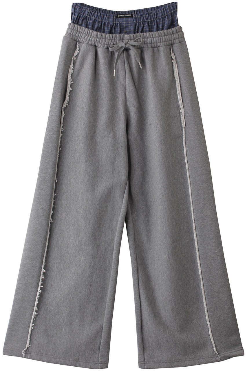 【プランク プロジェクト/PRANK PROJECT】のボクサーレイヤードスウェットパンツ / Boxer Layered Sweatpants インテリア・キッズ・メンズ・レディースファッション・服の通販 founy(ファニー) 　ファッション　Fashion　レディースファッション　Fashion for Women　パンツ　Pants & Trousers　おすすめ　Recommended / Our Picks　クロップド　Cropped, Short Length　チェック　Check, Plaid, Tartan　ドローストリング　Drawstring, Pull Cord　バランス　Balance, Style Balance　フロント　Front, Front Design　メンズ　Men's, Menswear　リラックス　Relax, Relaxed Fit　レーシー　Lacy, Lace-Like　ワイド　Wide, Wide Fit　GRY(グレー)|ID: prp329100004335107 ipo3291000000032919331