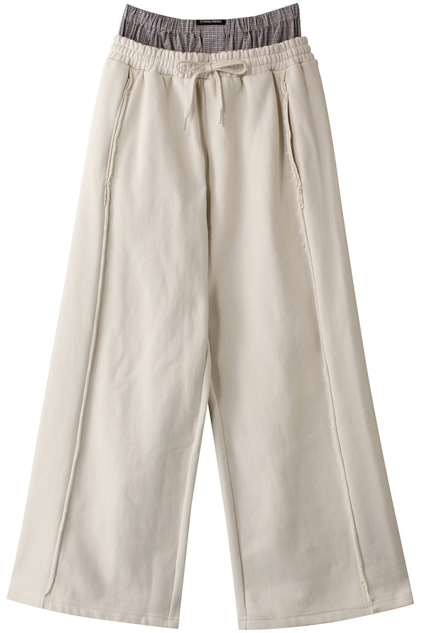 【プランク プロジェクト/PRANK PROJECT】のボクサーレイヤードスウェットパンツ / Boxer Layered Sweatpants インテリア・キッズ・メンズ・レディースファッション・服の通販 founy(ファニー) 　ファッション　Fashion　レディースファッション　Fashion for Women　パンツ　Pants & Trousers　おすすめ　Recommended / Our Picks　クロップド　Cropped, Short Length　チェック　Check, Plaid, Tartan　ドローストリング　Drawstring, Pull Cord　バランス　Balance, Style Balance　フロント　Front, Front Design　メンズ　Men's, Menswear　リラックス　Relax, Relaxed Fit　レーシー　Lacy, Lace-Like　ワイド　Wide, Wide Fit　WHT(ホワイト)|ID: prp329100004335107 ipo3291000000032919339