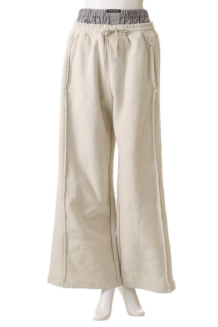 【プランク プロジェクト/PRANK PROJECT】のボクサーレイヤードスウェットパンツ / Boxer Layered Sweatpants 人気、トレンドファッション・服の通販 founy(ファニー) 　ファッション　Fashion　レディースファッション　Fashion for Women　パンツ　Pants & Trousers　おすすめ　Recommended / Our Picks　クロップド　Cropped, Short Length　チェック　Check, Plaid, Tartan　ドローストリング　Drawstring, Pull Cord　バランス　Balance, Style Balance　フロント　Front, Front Design　メンズ　Men's, Menswear　リラックス　Relax, Relaxed Fit　レーシー　Lacy, Lace-Like　ワイド　Wide, Wide Fit　other-2|ID: prp329100004335107 ipo3291000000032919347