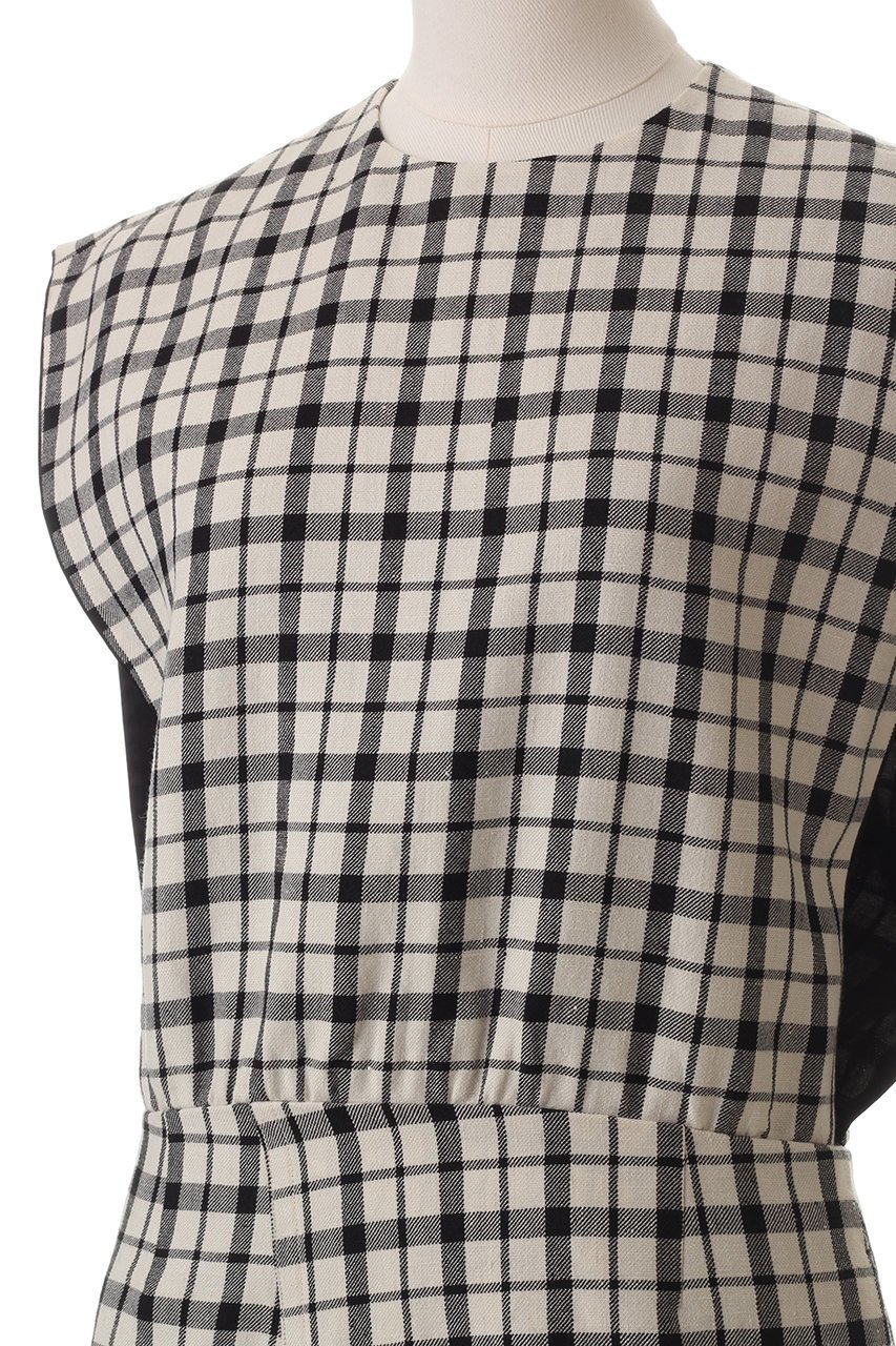【ブラミンク/BLAMINK】のウールチェックノースリーブワンピース 人気、トレンドファッション・服の通販 founy(ファニー) 　ファッション　Fashion　レディースファッション　Fashion for Women　ワンピース　Dresses　チュニック　Tunic Tops & Dresses　シェイプ　Shape, Slim Fit　チェック　Check, Plaid, Tartan　チュニック　Tunic, Long Top　ノースリーブ　Sleeveless, No-Sleeve　ラップ　Wrap, Wrap Design　other-5|ID: prp329100004335129 ipo3291000000032882276