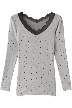 【キッドブルー/KID BLUE】 24起毛ドットJQ長袖インナー人気、トレンドファッション・服の通販 founy(ファニー) ファッション Fashion レディースファッション Fashion for Women 下着・ランジェリー Lingerie & Intimates その他ランジェリー・インナーアイテム Other Lingerie / Intimates インナー Innerwear ドット Polka Dot, Dot Pattern フィット Fit, Slim Fit ランジェリー Lingerie, Intimate Wear レース Lace, Lace Fabric A/W・秋冬 Autumn/Winter 長袖 Long Sleeve, Full Sleeve 防寒 Cold Protection, Winter-Ready |ID:prp329100004335135