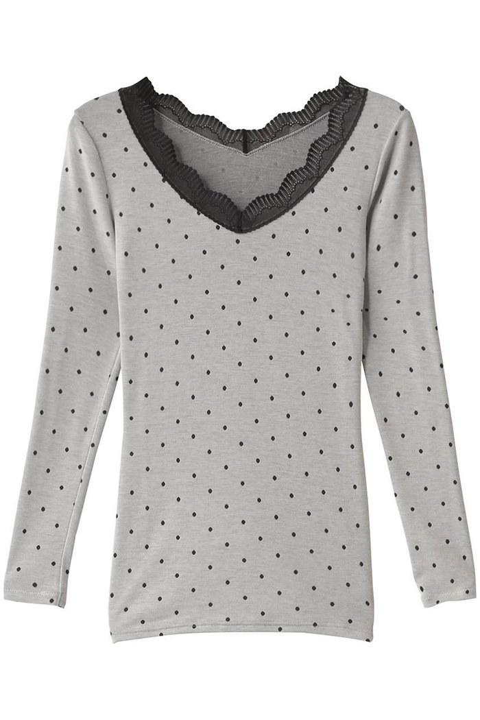 【キッドブルー/KID BLUE】の24起毛ドットJQ長袖インナー インテリア・キッズ・メンズ・レディースファッション・服の通販 founy(ファニー) https://founy.com/ ファッション Fashion レディースファッション Fashion for Women 下着・ランジェリー Lingerie & Intimates その他ランジェリー・インナーアイテム Other Lingerie / Intimates インナー Innerwear ドット Polka Dot, Dot Pattern フィット Fit, Slim Fit ランジェリー Lingerie, Intimate Wear レース Lace, Lace Fabric A/W・秋冬 Autumn/Winter 長袖 Long Sleeve, Full Sleeve 防寒 Cold Protection, Winter-Ready |ID: prp329100004335135 ipo3291000000036028541