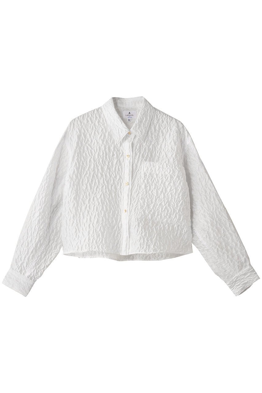 【ランバン オン ブルー/LANVIN en Bleu】のクロップドフレアシャツ インテリア・キッズ・メンズ・レディースファッション・服の通販 founy(ファニー) 　ファッション　Fashion　レディースファッション　Fashion for Women　トップス・カットソー　Cut & Sew Tops　シャツ・ブラウス・オフィスカジュアル　Elegant Blouses & Button-Ups　クロップド　Cropped, Short Length　スリーブ　Sleeve, Long Sleeve / Short Sleeve　バランス　Balance, Style Balance　ロング　Long, Long-Length　ワイド　Wide, Wide Fit　オフ|ID: prp329100004335139 ipo3291000000032878607