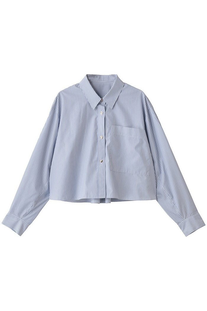 【ランバン オン ブルー/LANVIN en Bleu】のクロップドフレアシャツ インテリア・キッズ・メンズ・レディースファッション・服の通販 founy(ファニー) https://founy.com/ ファッション Fashion レディースファッション Fashion for Women トップス・カットソー Cut & Sew Tops シャツ・ブラウス・オフィスカジュアル Elegant Blouses & Button-Ups クロップド Cropped, Short Length スリーブ Sleeve, Long Sleeve / Short Sleeve トレンド Trend, Trending Now フレア Flare, Flared ポケット Pocket, Pocket Detail ロング Long, Long-Length |ID: prp329100004335139 ipo3291000000033963603