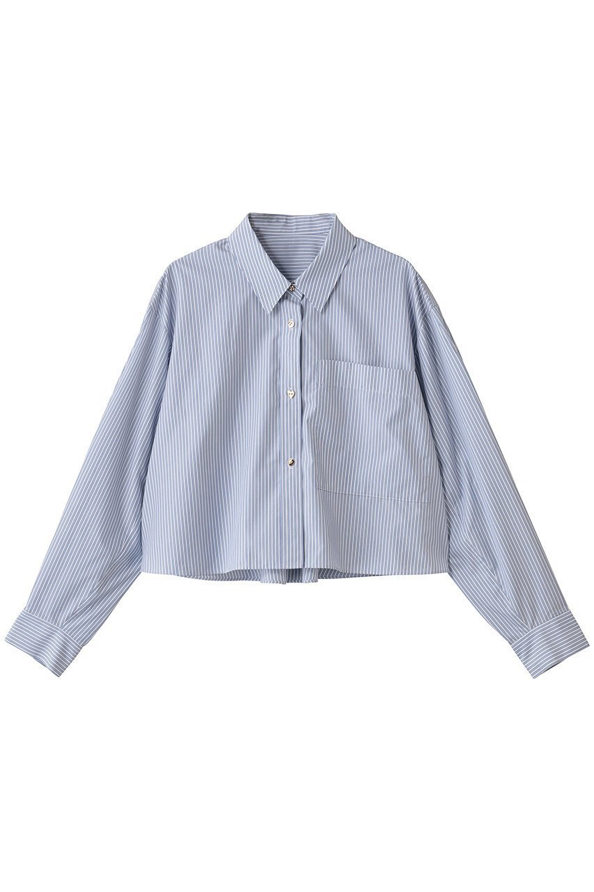 【ランバン オン ブルー/LANVIN en Bleu】のクロップドフレアシャツ 人気、トレンドファッション・服の通販 founy(ファニー) 　ファッション　Fashion　レディースファッション　Fashion for Women　トップス・カットソー　Cut & Sew Tops　シャツ・ブラウス・オフィスカジュアル　Elegant Blouses & Button-Ups　クロップド　Cropped, Short Length　スリーブ　Sleeve, Long Sleeve / Short Sleeve　トレンド　Trend, Trending Now　フレア　Flare, Flared　ポケット　Pocket, Pocket Detail　ロング　Long, Long-Length　新作・新入荷　New Arrivals / New In　 other-1|ID: prp329100004335139 ipo3291000000033963603