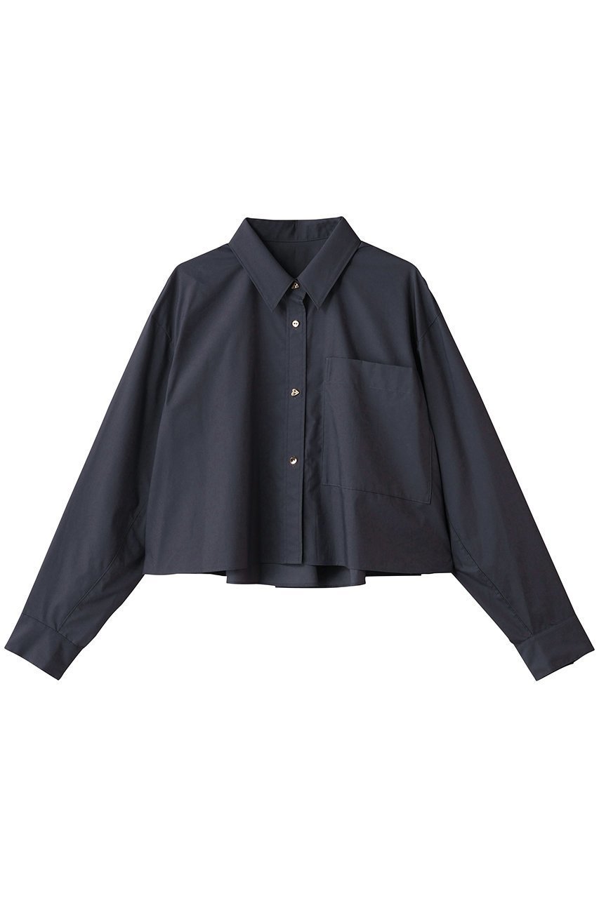 【ランバン オン ブルー/LANVIN en Bleu】のクロップドフレアシャツ インテリア・キッズ・メンズ・レディースファッション・服の通販 founy(ファニー) 　ファッション　Fashion　レディースファッション　Fashion for Women　トップス・カットソー　Cut & Sew Tops　シャツ・ブラウス・オフィスカジュアル　Elegant Blouses & Button-Ups　クロップド　Cropped, Short Length　スリーブ　Sleeve, Long Sleeve / Short Sleeve　トレンド　Trend, Trending Now　フレア　Flare, Flared　ポケット　Pocket, Pocket Detail　ロング　Long, Long-Length　新作・新入荷　New Arrivals / New In　チャコールグレー|ID: prp329100004335139 ipo3291000000033963607