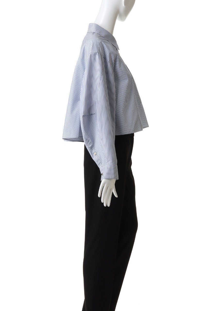 【ランバン オン ブルー/LANVIN en Bleu】のクロップドフレアシャツ 人気、トレンドファッション・服の通販 founy(ファニー) 　ファッション　Fashion　レディースファッション　Fashion for Women　トップス・カットソー　Cut & Sew Tops　シャツ・ブラウス・オフィスカジュアル　Elegant Blouses & Button-Ups　クロップド　Cropped, Short Length　スリーブ　Sleeve, Long Sleeve / Short Sleeve　トレンド　Trend, Trending Now　フレア　Flare, Flared　ポケット　Pocket, Pocket Detail　ロング　Long, Long-Length　新作・新入荷　New Arrivals / New In　other-3|ID: prp329100004335139 ipo3291000000033963609