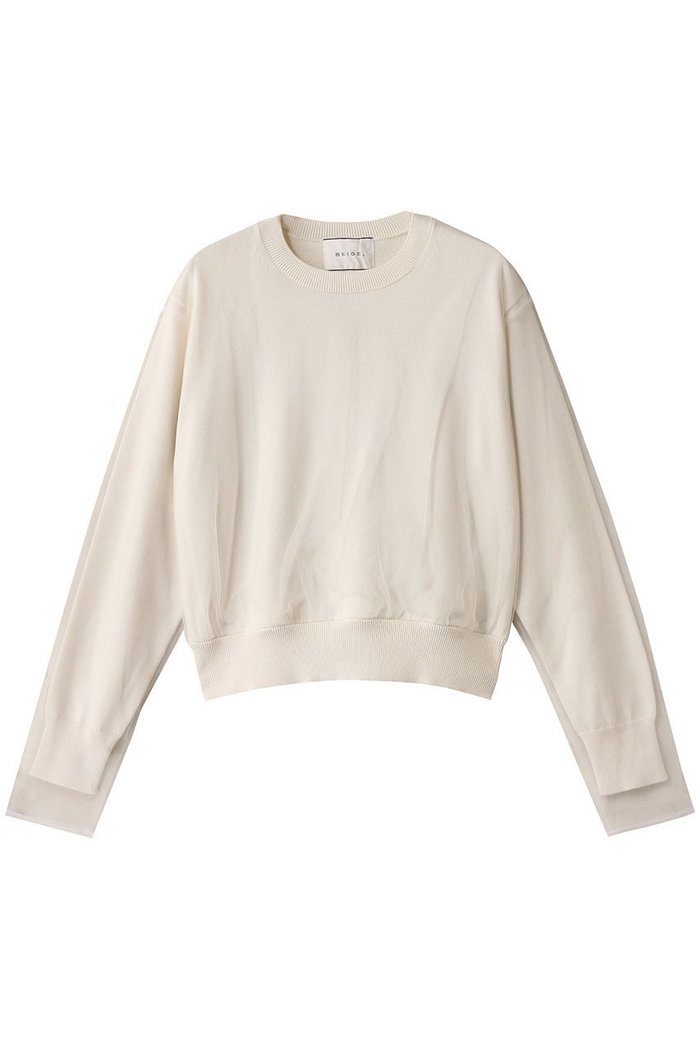 【ベイジ,/BEIGE,】のMYRTLE(マートル)/チュールレイヤードクルーネック インテリア・キッズ・メンズ・レディースファッション・服の通販 founy(ファニー) https://founy.com/ ファッション Fashion レディースファッション WOMEN トップス・カットソー Tops/Tshirt ニット Knit Tops プルオーバー Pullover シアー Sheer チュール Tulle フェミニン Feminine |ID: prp329100004335143 ipo3291000000030114179
