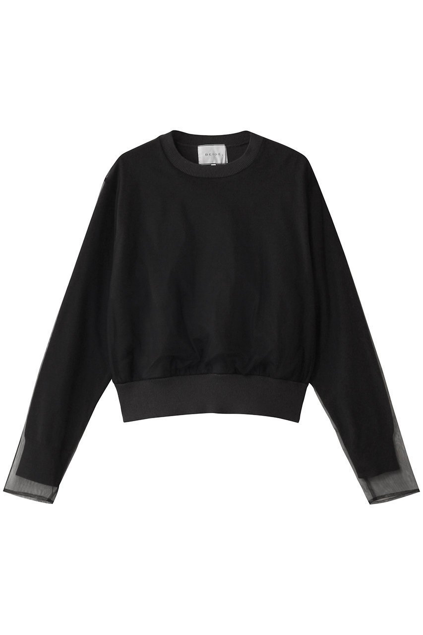 【ベイジ,/BEIGE,】のMYRTLE(マートル)/チュールレイヤードクルーネック インテリア・キッズ・メンズ・レディースファッション・服の通販 founy(ファニー) 　ファッション　Fashion　レディースファッション　Fashion for Women　トップス・カットソー　Cut & Sew Tops　ニット　Knit Tops & Sweaters　カジュアルプルオーバー・ニットトップス　Pullovers & Knit Tops / Casual Pullovers　シアー　Sheer, See-Through　チュール　Tulip, Tulip Motif　フェミニン　Feminine, Girly　Slate|ID: prp329100004335143 ipo3291000000035066832