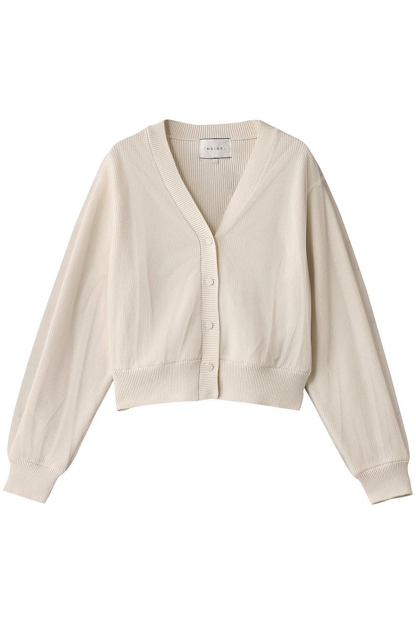 【ベイジ,/BEIGE,】のMYRTLE(マートル)/チュールレイヤードカーディガン インテリア・キッズ・メンズ・レディースファッション・服の通販 founy(ファニー) 　ファッション　Fashion　レディースファッション　Fashion for Women　トップス・カットソー　Cut & Sew Tops　ニット　Knit Tops & Sweaters　カーディガン・羽織り　Layered Style Cardigans　カーディガン　Cardigan, Knitwear　チュール　Tulip, Tulip Motif　フェミニン　Feminine, Girly　Ecru|ID: prp329100004335144 ipo3291000000032957366