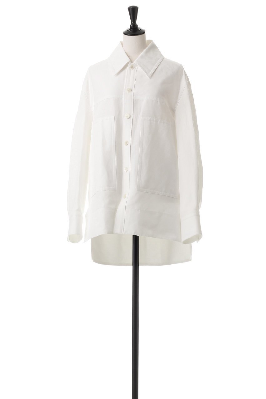 【ブラミンク/BLAMINK】のコットンレギュラーシャツ 人気、トレンドファッション・服の通販 founy(ファニー) 　ファッション　Fashion　レディースファッション　Fashion for Women　トップス・カットソー　Cut & Sew Tops　シャツ・ブラウス・オフィスカジュアル　Elegant Blouses & Button-Ups　ジャケット　Jacket, Outerwear　スリット　Slit, Slit Detail　スリーブ　Sleeve, Long Sleeve / Short Sleeve　パッチ　Patch, Appliqué　ポケット　Pocket, Pocket Detail　ロング　Long, Long-Length　other-2|ID: prp329100004335156 ipo3291000000032878429