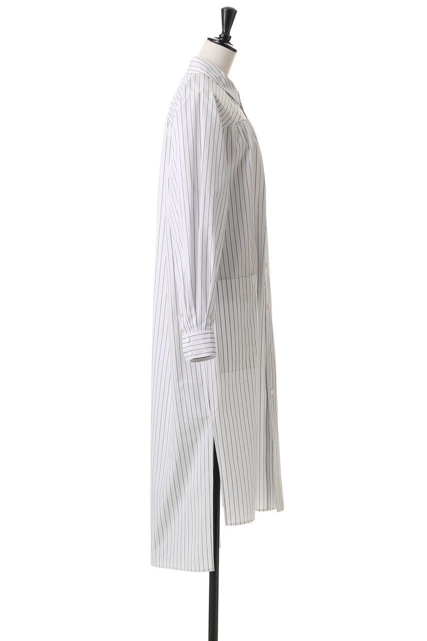 【ブラミンク/BLAMINK】のコットンストライプレギュラーワンピース 人気、トレンドファッション・服の通販 founy(ファニー) 　ファッション　Fashion　レディースファッション　Fashion for Women　ワンピース　Dresses　チュニック　Tunic Tops & Dresses　ギャザー　Gathered, Ruffled　クラシカル　Classical, Vintage-Inspired　クラシック　Classic, Timeless Style　ストライプ　Stripe, Striped Pattern　チュニック　Tunic, Long Top　フェミニン　Feminine, Girly　エレガント 上品　Elegant　other-3|ID: prp329100004335161 ipo3291000000032882105