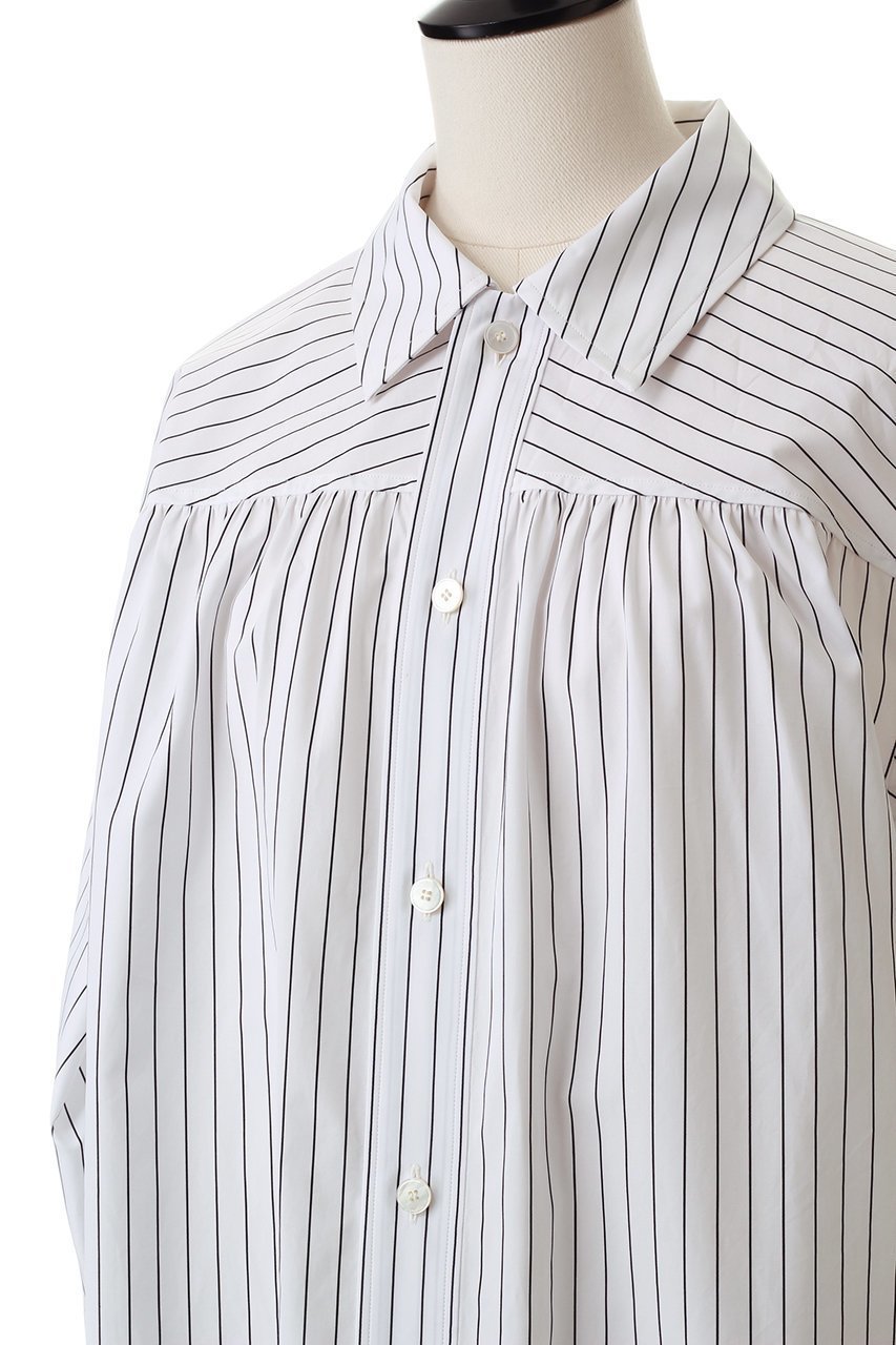 【ブラミンク/BLAMINK】のコットンストライプレギュラーワンピース 人気、トレンドファッション・服の通販 founy(ファニー) 　ファッション　Fashion　レディースファッション　Fashion for Women　ワンピース　Dresses　チュニック　Tunic Tops & Dresses　ギャザー　Gathered, Ruffled　クラシカル　Classical, Vintage-Inspired　クラシック　Classic, Timeless Style　ストライプ　Stripe, Striped Pattern　チュニック　Tunic, Long Top　フェミニン　Feminine, Girly　エレガント 上品　Elegant　other-5|ID: prp329100004335161 ipo3291000000032882114