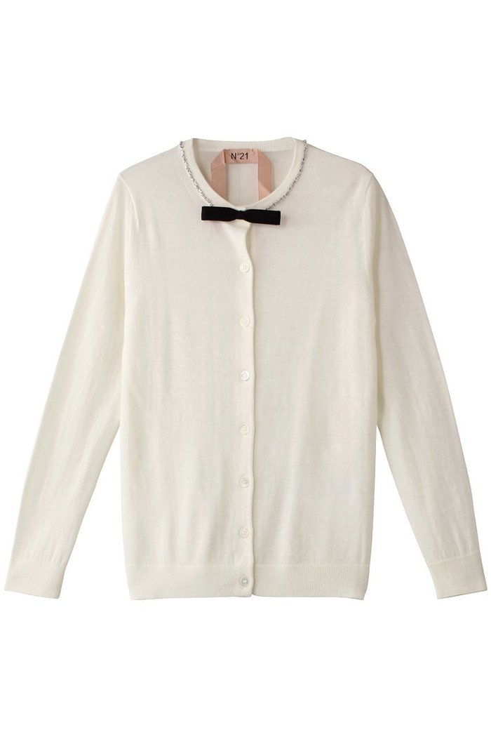 【ヌメロ ヴェントゥーノ/N°21】のリボンタイプルオーバーカーディガン インテリア・キッズ・メンズ・レディースファッション・服の通販 founy(ファニー) https://founy.com/ ファッション Fashion レディースファッション Fashion for Women トップス・カットソー Cut & Sew Tops ニット Knit Tops & Sweaters カーディガン・羽織り Layered Style Cardigans カジュアルプルオーバー・ニットトップス Pullovers & Knit Tops / Casual Pullovers エレガント 上品 Elegant カーディガン Cardigan, Knitwear スリーブ Sleeve, Long Sleeve / Short Sleeve ビジュー Bijou, Jewel-like Accent リボン Ribbon, Bow ロング Long, Long-Length |ID: prp329100004336105 ipo3291000000034957223