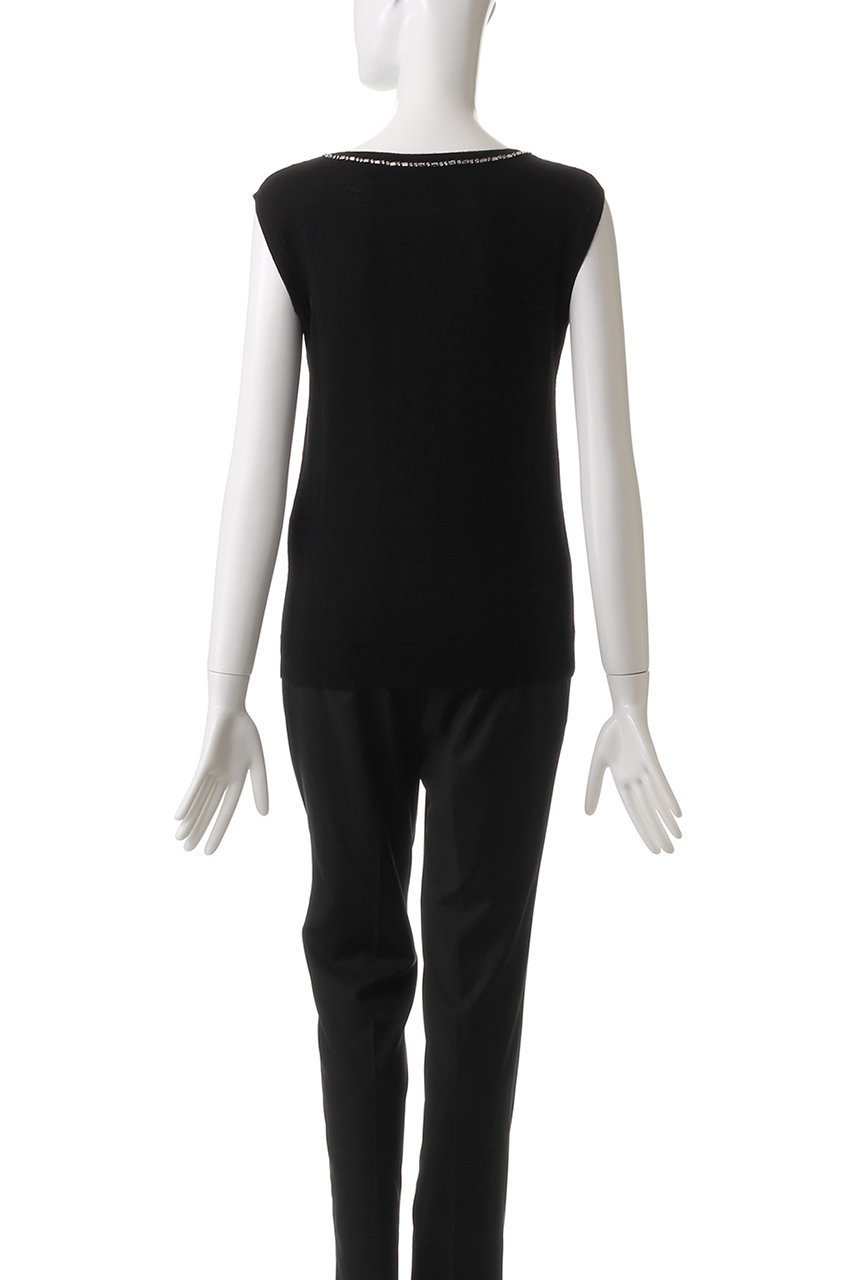 【ヌメロ ヴェントゥーノ/N°21】のリボンタイプルオーバー 人気、トレンドファッション・服の通販 founy(ファニー) 　ファッション　Fashion　レディースファッション　Fashion for Women　トップス・カットソー　Cut & Sew Tops　ニット　Knit Tops & Sweaters　カジュアルプルオーバー・ニットトップス　Pullovers & Knit Tops / Casual Pullovers　エレガント 上品　Elegant　ノースリーブ　Sleeveless, No-Sleeve　ビジュー　Bijou, Jewel-like Accent　リボン　Ribbon, Bow　リュクス　Luxury, Elegant, High-End, Chic　other-4|ID: prp329100004336106 ipo3291000000034957235