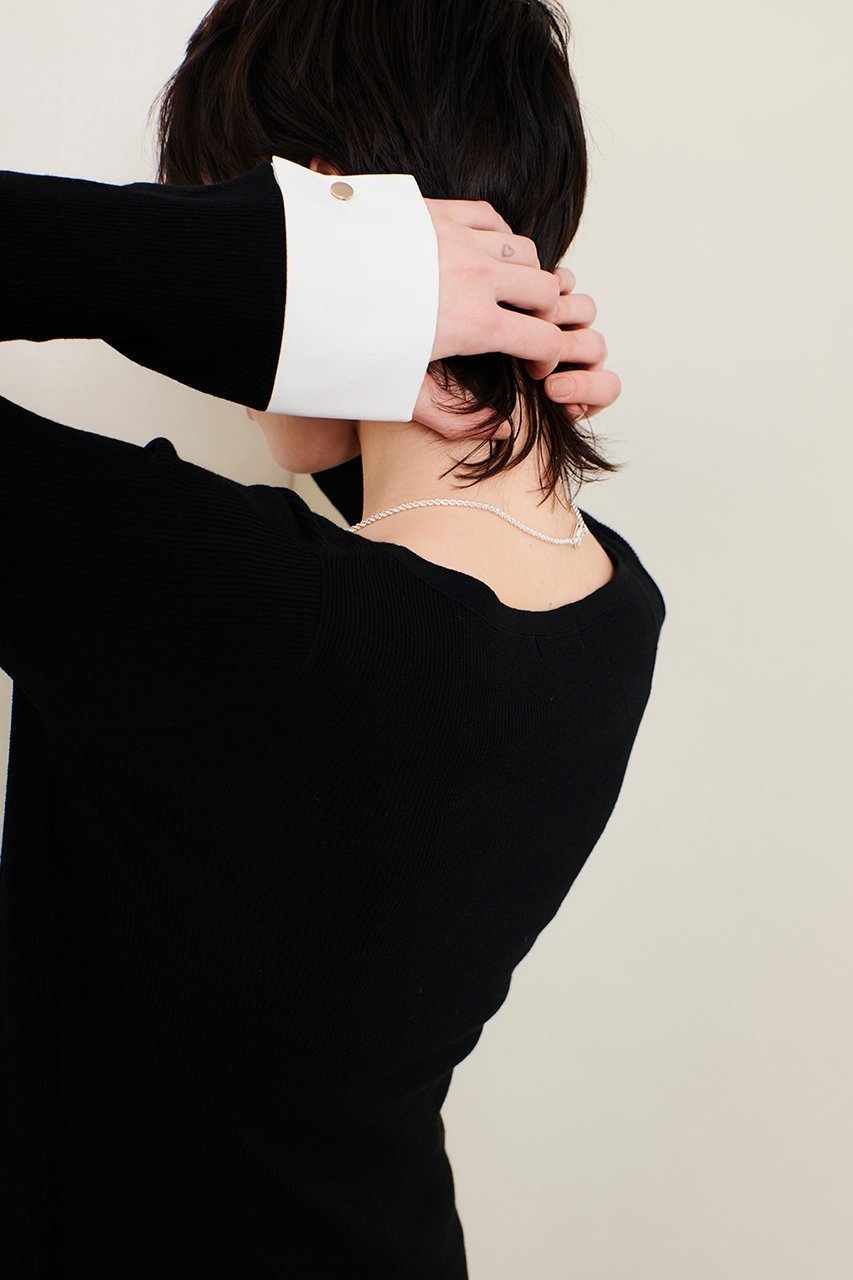 【アルアバイル/allureville】のダブルカフスコンビプルオーバー 人気、トレンドファッション・服の通販 founy(ファニー) 　ファッション　Fashion　レディースファッション　Fashion for Women　トップス・カットソー　Cut & Sew Tops　ニット　Knit Tops & Sweaters　カジュアルプルオーバー・ニットトップス　Pullovers & Knit Tops / Casual Pullovers　カフス　Cuff Design　シンプル　Simple, Minimal　ダブル　Double, Double-Breasted　リュクス　Luxury, Elegant, High-End, Chic　エレガント 上品　Elegant　other-8|ID: prp329100004336123 ipo3291000000032949950