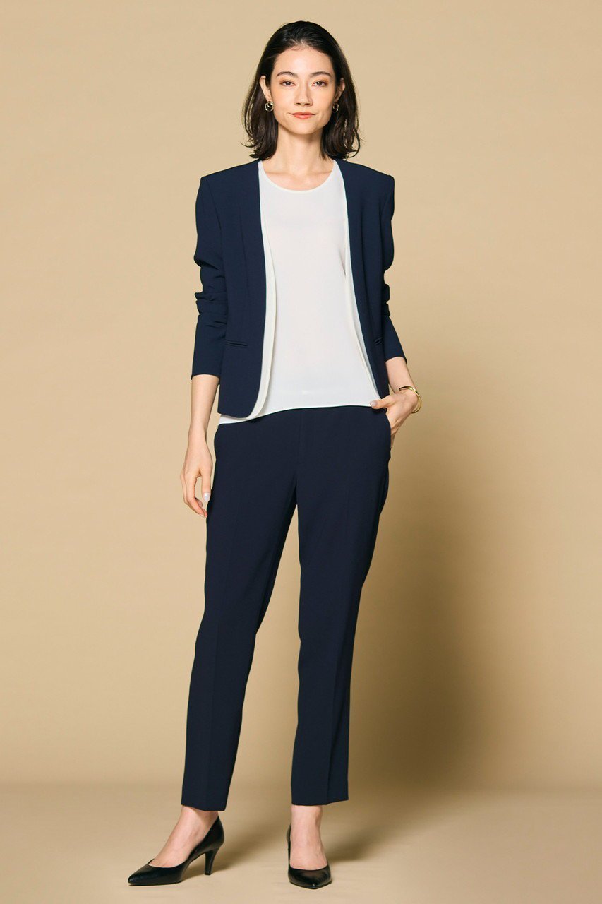 【ベイジ,/BEIGE,】のCINDY(シンディ)/ダブルカラージャケット 人気、トレンドファッション・服の通販 founy(ファニー) 　ファッション　Fashion　レディースファッション　Fashion for Women　アウター　Coat / Outerwear Collection　レディースジャケット・軽アウター　Jackets　カーディガン　Cardigan, Knitwear　ジャケット　Jacket, Outerwear　ストレッチ　Stretch, Stretchy Fabric　ダブル　Double, Double-Breasted　デニム　Denim, Jeans Material　ボトム　Bottoms, Lower Wear　エレガント 上品　Elegant　再入荷　Restock / Back in Stock　other-7|ID: prp329100004336130 ipo3291000000032922896