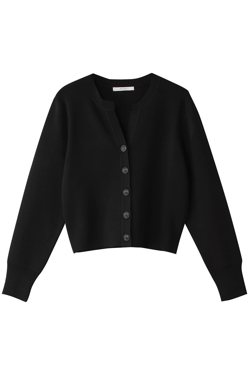 【アナイ/ANAYI】のスプリングメリノキーホールカーディガン インテリア・キッズ・メンズ・レディースファッション・服の通販 founy(ファニー) 　ファッション　Fashion　レディースファッション　Fashion for Women　トップス・カットソー　Cut & Sew Tops　ニット　Knit Tops & Sweaters　カーディガン・羽織り　Layered Style Cardigans　なめらか　Smooth, Silky Texture　カーディガン　Cardigan, Knitwear　コンパクト　Compact, Small Size　トレンド　Trend, Trending Now　フレア　Flare, Flared　羽織　Haori, Light Jacket　ブラック|ID: prp329100004336143 ipo3291000000032957584