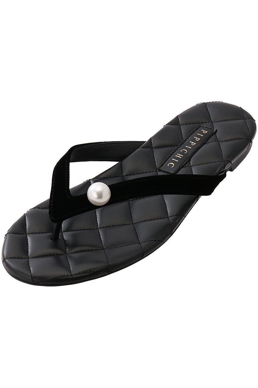 【ピッピシック/Pippichic】のCHIC CHIC PEARL ベルベットトングサンダル 人気、トレンドファッション・服の通販 founy(ファニー) 　ファッション　Fashion　レディースファッション　Fashion for Women　インソール　Shoe Insole　キルト　Quilt, Quilted Fabric　サンダル　Sandals, Summer Shoes　パール　Pearl, Pearl Accent　ビーチ　Beach, Seaside　ベルベット　Velvet, Velvety　モチーフ　Motif, Design Theme　other-5|ID: prp329100004337331 ipo3291000000032774302