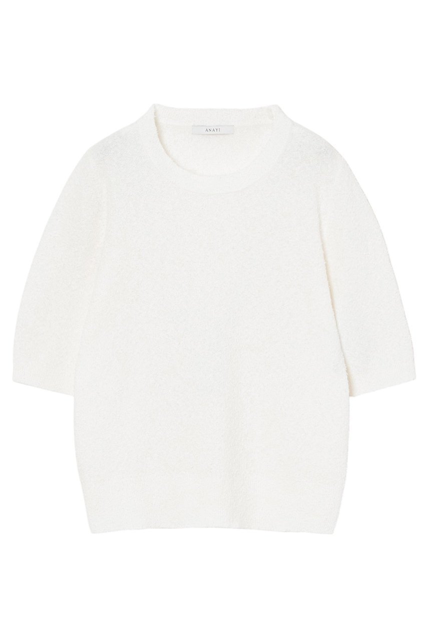 【アナイ/ANAYI】のネップスムース5分袖プルオーバー インテリア・キッズ・メンズ・レディースファッション・服の通販 founy(ファニー) 　ファッション　Fashion　レディースファッション　Fashion for Women　トップス・カットソー　Cut & Sew Tops　ニット　Knit Tops & Sweaters　カジュアルプルオーバー・ニットトップス　Pullovers & Knit Tops / Casual Pullovers　インナー　Innerwear　シンプル　Simple, Minimal　トレンド　Trend, Trending Now　ホワイト|ID: prp329100004337346 ipo3291000000032937627