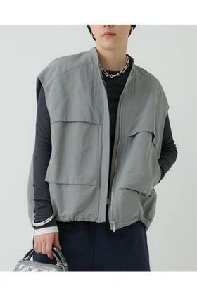 【カオス/Chaos】 カラマンドベスト人気、トレンドファッション・服の通販 founy(ファニー) ファッション Fashion レディースファッション WOMEN アウター Coat Outerwear ジャケット Jackets 2025年 2025 2025春夏・S/S Ss,Spring/Summer,2025 グログラン Grosgrain シンプル Simple ジャケット Jacket スタンド Stand タフタ Taffeta ドロップ Drop ドローコード Draw Cord ベスト Vest ポケット Pocket 夏 Summer 春 Spring S/S・春夏 Ss・Spring/Summer 軽量 Lightweight |ID:prp329100004337354