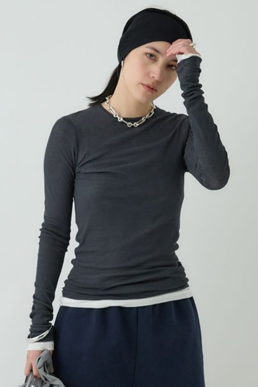 【カオス/Chaos】の【WHY NOT NOW】ウィットロングTシャツ インテリア・キッズ・メンズ・レディースファッション・服の通販 founy(ファニー) 　ファッション　Fashion　レディースファッション　Fashion for Women　トップス・カットソー　Cut & Sew Tops　シャツ・ブラウス・オフィスカジュアル　Elegant Blouses & Button-Ups　ロングTシャツ・Tシャツ　Longline T-Shirts & Tees　カットソー・ベーシックTシャツ　Cut-and-Sewn Tops / Stretch Tees & Basics　イエロー　Yellow　コンパクト　Compact, Small Size　シアー　Sheer, See-Through　スリーブ　Sleeve, Long Sleeve / Short Sleeve　テレコ　Ribbed, Rib Stitch　トレンド　Trend, Trending Now　バランス　Balance, Style Balance　ロング　Long, Long-Length　春　Spring　チャコール|ID: prp329100004337363 ipo3291000000032876326