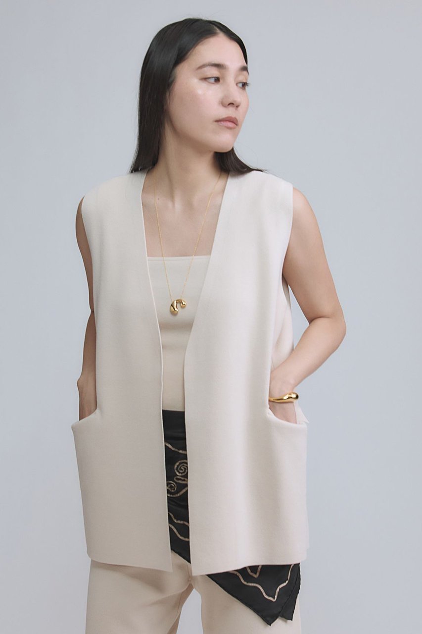 【カオス/Chaos】のシルクコンベスト インテリア・キッズ・メンズ・レディースファッション・服の通販 founy(ファニー) 　ファッション　Fashion　レディースファッション　Fashion for Women　アウター　Coat / Outerwear Collection　レディースジャケット・軽アウター　Jackets　2026年　2026　おすすめ　Recommended / Our Picks　ジャケット　Jacket, Outerwear　ベスト　Vest, Waistcoat　ボトム　Bottoms, Lower Wear　ミラノリブ　Milano Rib, Milano Stitch　夏　Summer　定番　Standard, Basic Item　春　Spring　S/S・春夏　SS, Spring/Summer, Warm Season　クリーム|ID: prp329100004337364 ipo3291000000035116485