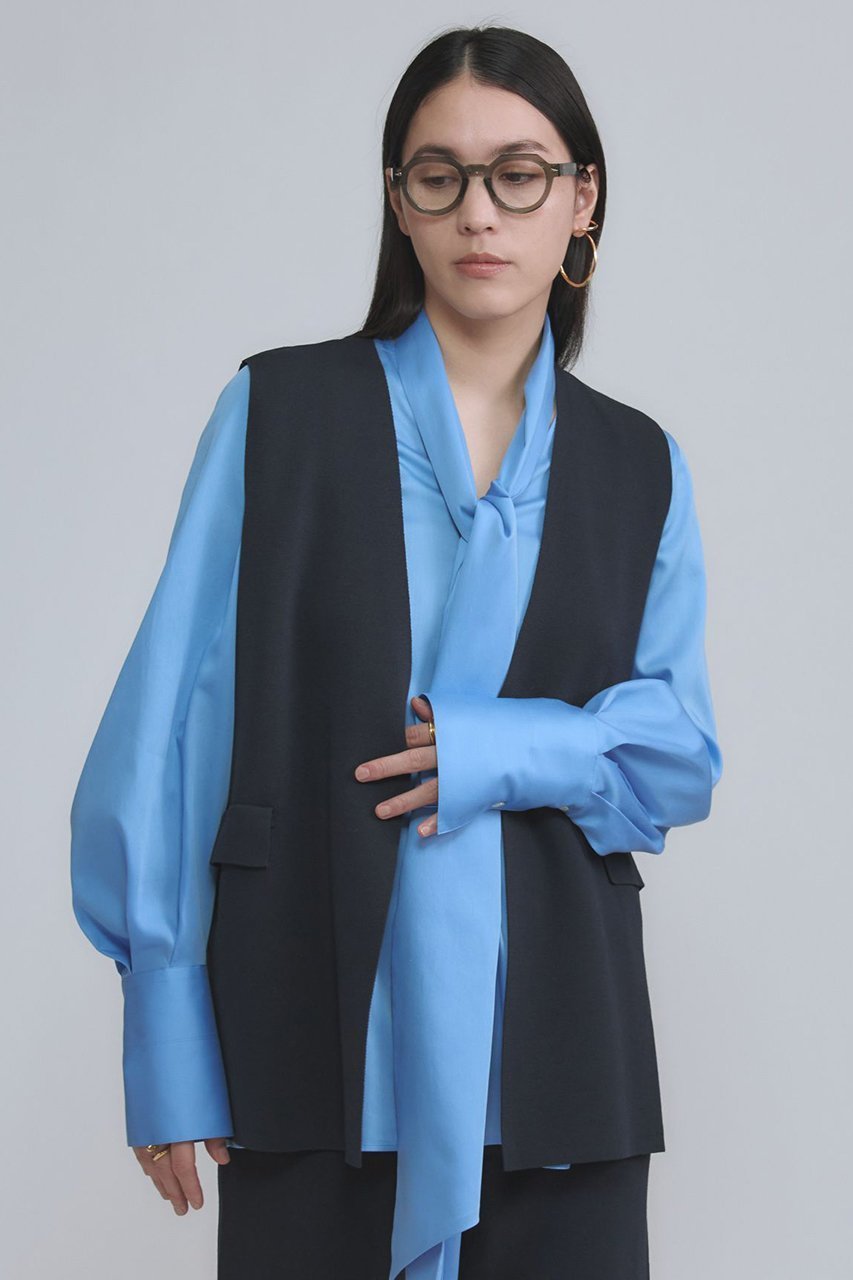 【カオス/Chaos】のシルクコンベスト インテリア・キッズ・メンズ・レディースファッション・服の通販 founy(ファニー) 　ファッション　Fashion　レディースファッション　Fashion for Women　アウター　Coat / Outerwear Collection　レディースジャケット・軽アウター　Jackets　2026年　2026　おすすめ　Recommended / Our Picks　ジャケット　Jacket, Outerwear　ベスト　Vest, Waistcoat　ボトム　Bottoms, Lower Wear　ミラノリブ　Milano Rib, Milano Stitch　夏　Summer　定番　Standard, Basic Item　春　Spring　S/S・春夏　SS, Spring/Summer, Warm Season　ニューネイビー|ID: prp329100004337364 ipo3291000000035116486