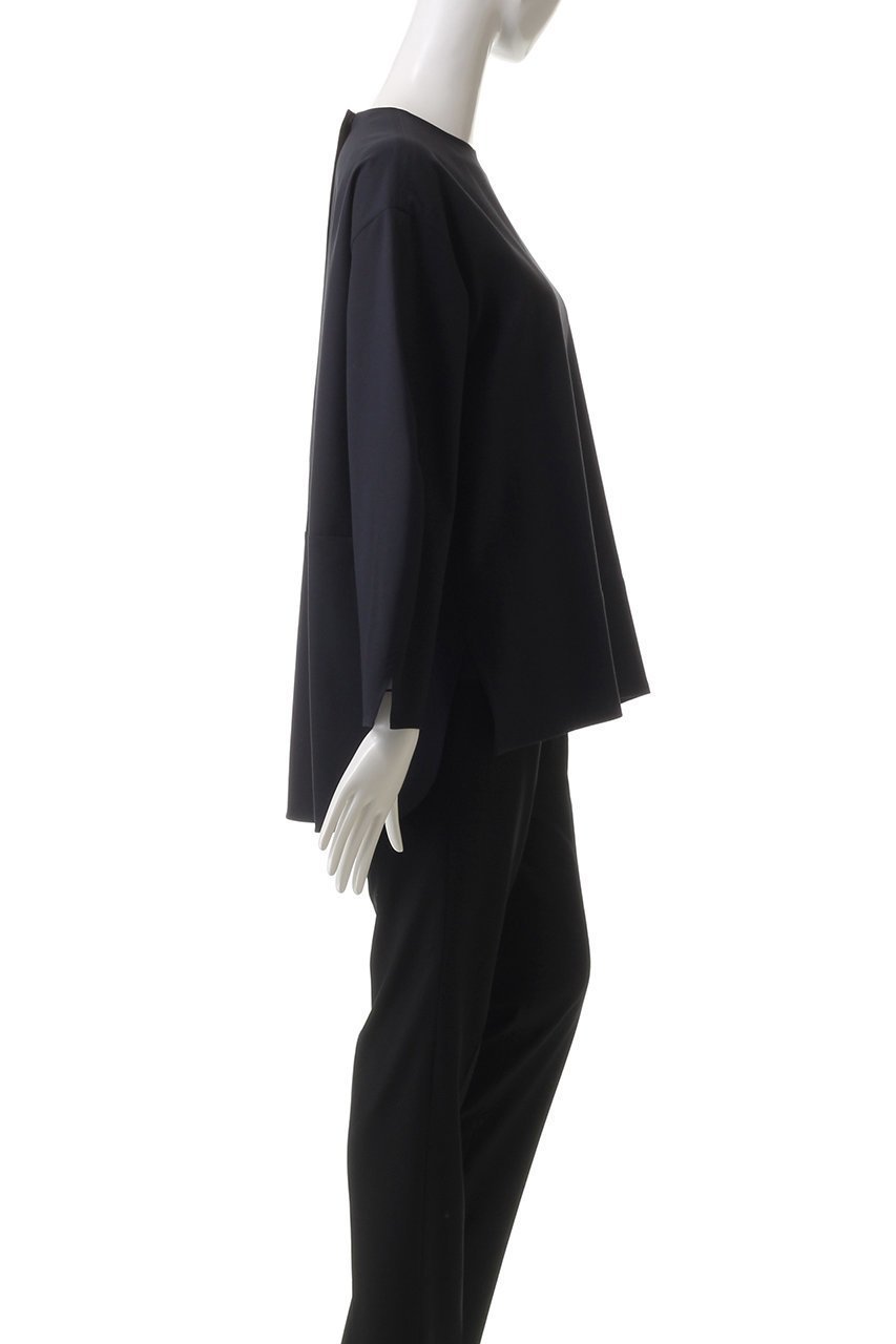 【エブール/ebure】の【店舗限定】ボイルダブルクロス ノーカラーブラウス 人気、トレンドファッション・服の通販 founy(ファニー) 　ファッション　Fashion　レディースファッション　Fashion for Women　トップス・カットソー　Cut & Sew Tops　シャツ・ブラウス・オフィスカジュアル　Elegant Blouses & Button-Ups　スリーブ　Sleeve, Long Sleeve / Short Sleeve　トレンド　Trend, Trending Now　フォルム　Silhouette, Form　フロント　Front, Front Design　ロング　Long, Long-Length　再入荷　Restock / Back in Stock　other-3|ID: prp329100004337414 ipo3291000000032732268