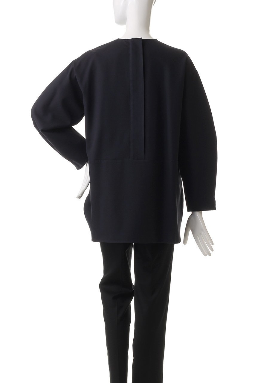 【エブール/ebure】の【店舗限定】ボイルダブルクロス ノーカラーブラウス 人気、トレンドファッション・服の通販 founy(ファニー) 　ファッション　Fashion　レディースファッション　Fashion for Women　トップス・カットソー　Cut & Sew Tops　シャツ・ブラウス・オフィスカジュアル　Elegant Blouses & Button-Ups　スリーブ　Sleeve, Long Sleeve / Short Sleeve　トレンド　Trend, Trending Now　フォルム　Silhouette, Form　フロント　Front, Front Design　ロング　Long, Long-Length　再入荷　Restock / Back in Stock　other-4|ID: prp329100004337414 ipo3291000000032732269