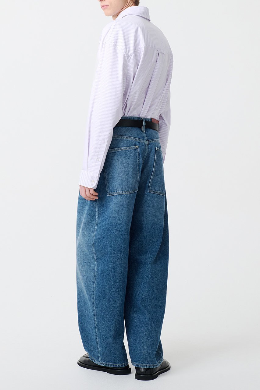 【スタジオ ニコルソン/STUDIO NICHOLSON / MEN】の【MEN】LAND クロップド カーブデニムパンツ 人気、トレンドファッション・服の通販 founy(ファニー) 　ファッション　Fashion　メンズファッション　Fashion for Men　ボトムス　Bottoms　デニムパンツ・ジーンズ　Denim Pants　クロップド　Cropped, Short Length　シンプル　Simple, Minimal　デニム　Denim, Jeans Material　ワイド　Wide, Wide Fit　ヴィンテージ　Vintage Style　定番　Standard, Basic Item　other-7|ID: prp329100004337423 ipo3291000000032938320